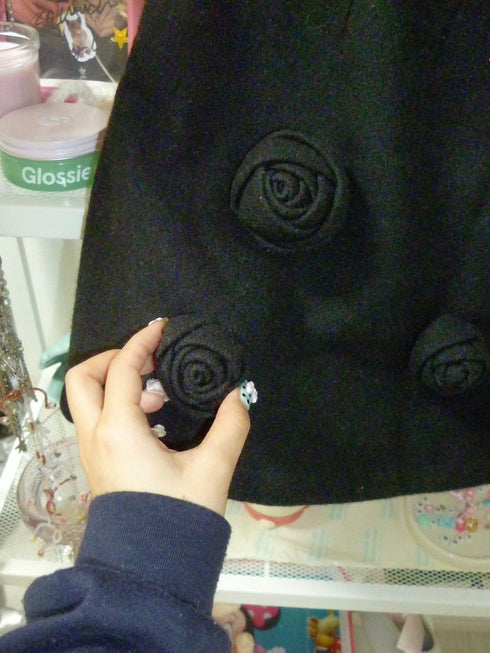 ローズモチーフ台形ミニスカート | LD2244901 | ブラック