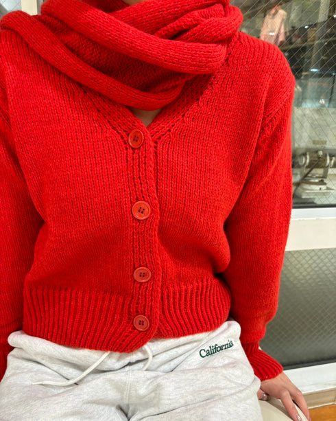 ストールニットカーディガン | LI2244102 | レッド