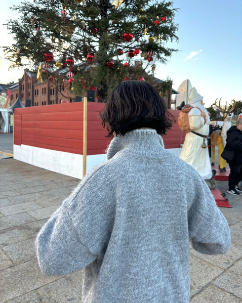 バイカラーステッチビッグニット | LI2244106 | グレー