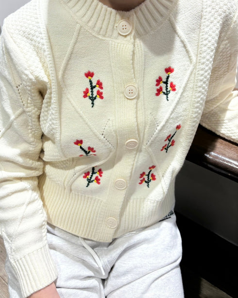 フラワー刺繍カーディガン | LI2244107 | アイボリー