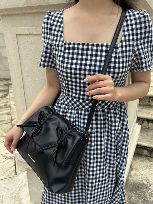 リボンギャザーバッグ | RN1242001 | ブラック