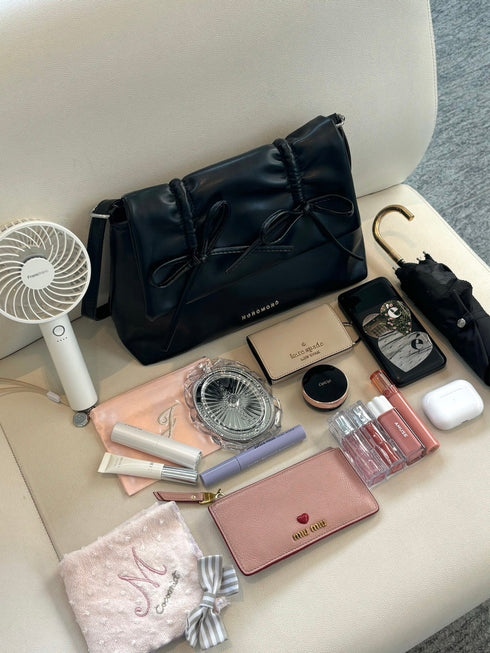 リボンギャザーバッグ | RN1242001 | ブラック