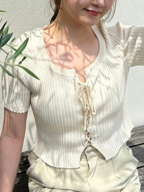 フロントレースアップカーディガン | RN2242012 | ホワイト