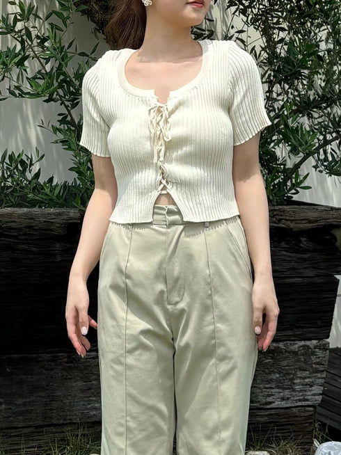 フロントレースアップカーディガン | RN2242012 | ホワイト