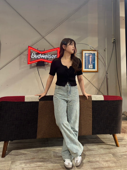 フロントレースアップカーディガン | RN2242012 | ブラック