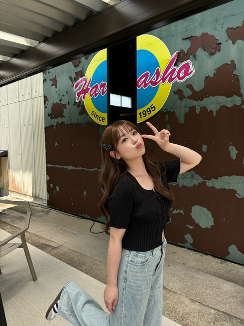 フロントレースアップカーディガン | RN2242012 | ブラック