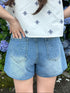 リボンデニムショートパンツ | RN2242016 | ブルー