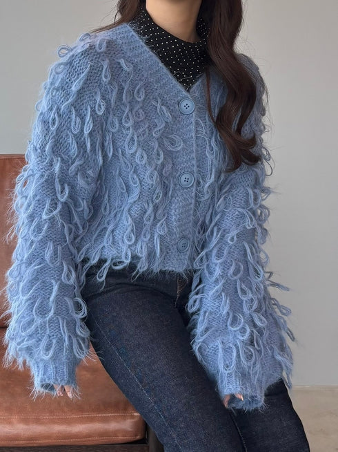 ボリュームニットカーディガン | RN2244002 | ブルー