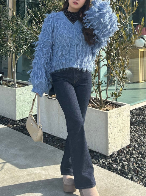 ボリュームニットカーディガン | RN2244002 | ブルー