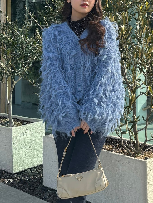 ボリュームニットカーディガン | RN2244002 | ブルー