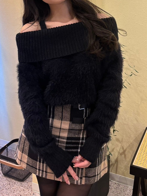 オフショルニットトップス | RN2244004 | ブラック