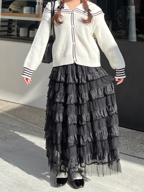 ティアードチュールスカート | RN2244005 | ブラック