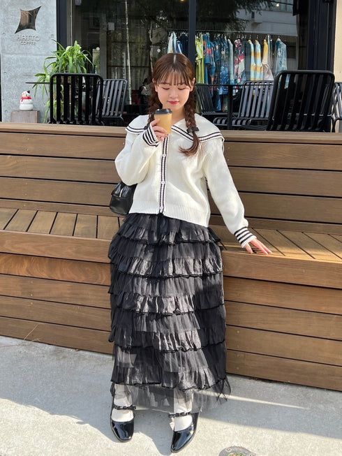 ティアードチュールスカート | RN2244005 | ブラック