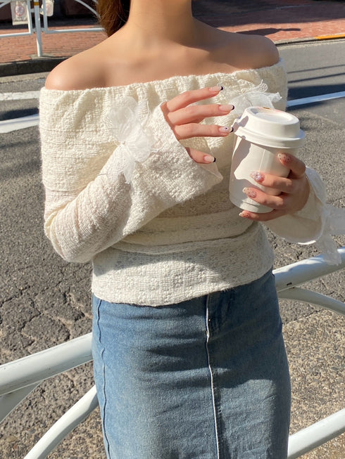 シアーオフショルブラウス | RN2251001 | アイボリー