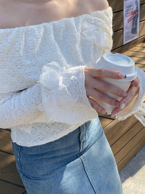 シアーオフショルブラウス | RN2251001 | アイボリー