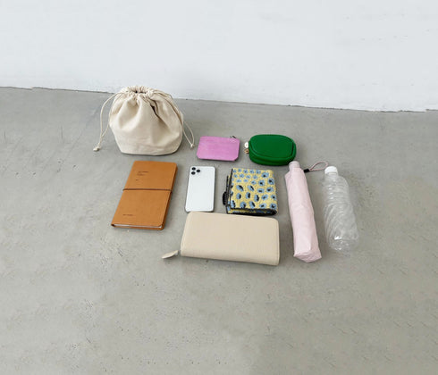 ポーチ付きバケツ型ワンハンドルショルダーバッグ | TR1243002 | グレイッシュベージュ