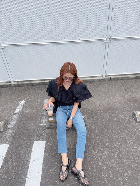 フリルブラウス | AN2241205 | ブラック