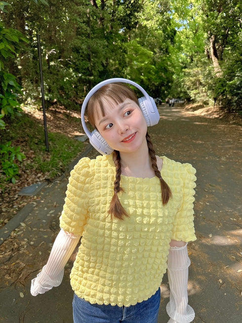 ぽこぽこペプラムトップス | PP2242701 | イエロー