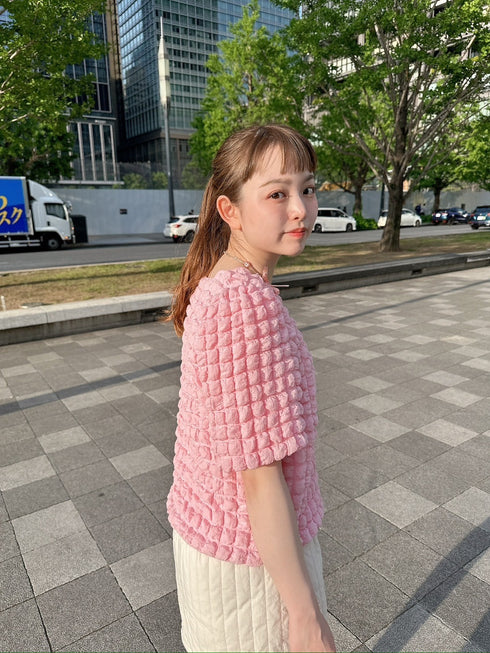 ぽこぽこペプラムトップス | PP2242701 | ピンク