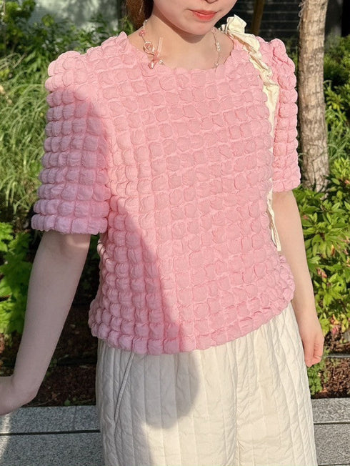 ぽこぽこペプラムトップス | PP2242701 | ピンク