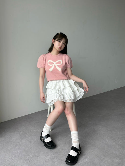 リボンパフスリーブニット | RN2242001 | ピンク