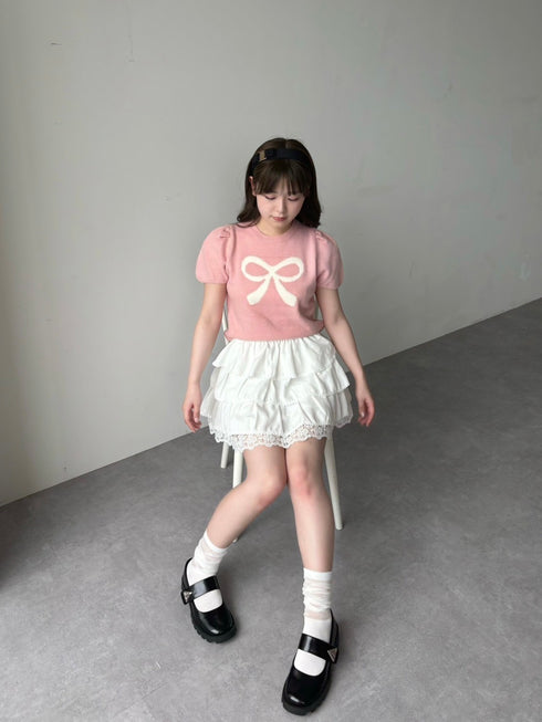 リボンパフスリーブニット | RN2242001 | ピンク