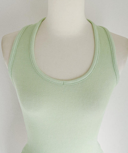 リブホルターネックトップス | LT2213019 | グレー