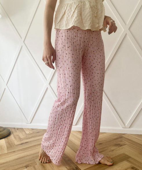 小花柄プリーツパンツ | SL2222747 | ピンク