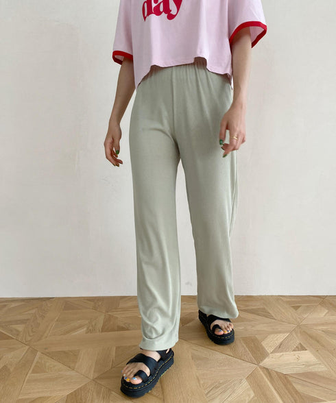 リラックスリブワイドパンツ | SL2222783 | グリーン