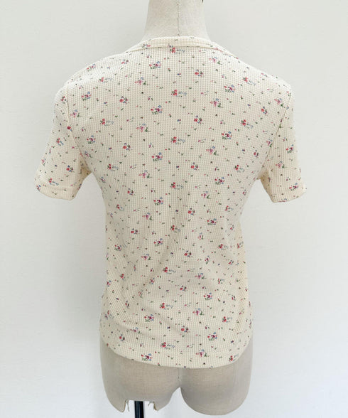 レトロフラワーワッフルTシャツ | SL2231719 | クリーム