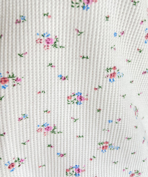 レトロフラワーワッフルフリルレースTシャツ | SL2232749 | ブラック