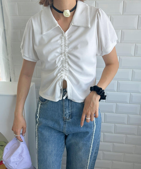 シャーリングトップス | SL2233602 | ホワイト