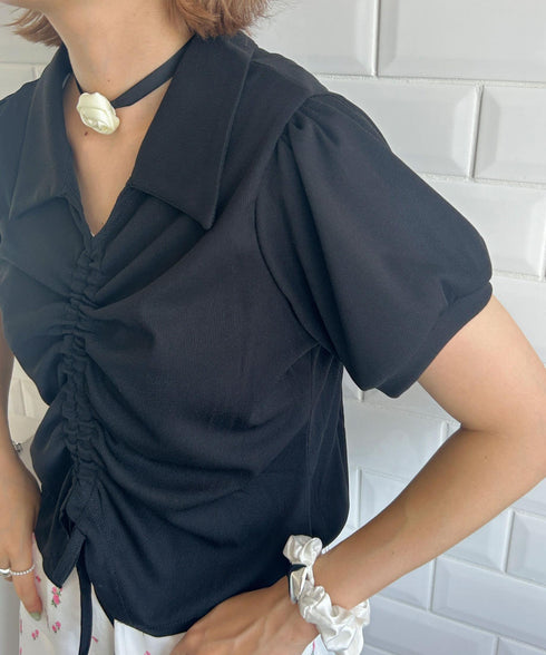 シャーリングトップス | SL2233602 | ブラック