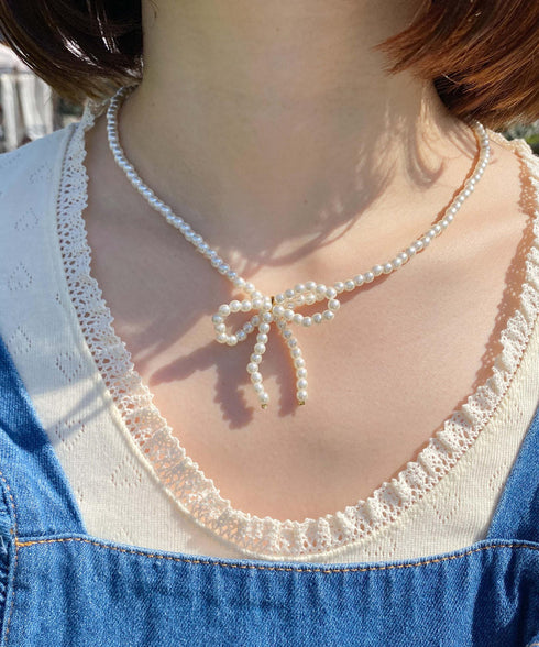 pearl ribbon necklace | SL4231611 | アイボリー