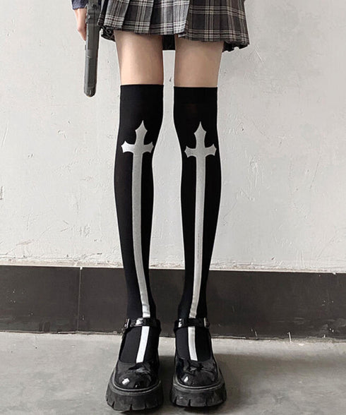 十字架ニーハイソックス | SL8223810 | ブラック