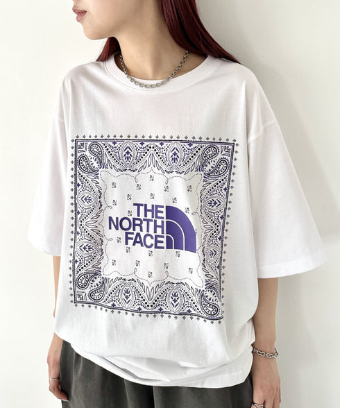 THE NORTH FACE(ザ・ノースフェイス)/ビッグロゴ プリント バンダナ 半袖 Tシャツ/M'S BANDANA S/S R/TEE | IM2251068 | ホワイト