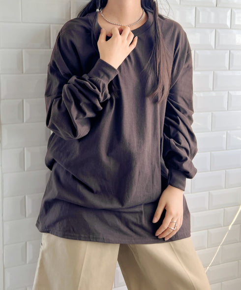 GILDAN(ギルダン) /ベーシック ロングスリーブ Tシャツ コットン ビッグシルエット オーバーサイズ サイズカラバリ豊富 長袖 ロンT 6.0オンス | 2193062 | ダークブラウン