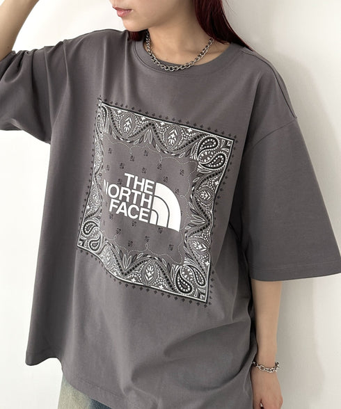 THE NORTH FACE(ザ・ノースフェイス)/ビッグロゴ プリント バンダナ 半袖 Tシャツ/M'S BANDANA S/S R/TEE | IM2251068 | グレー