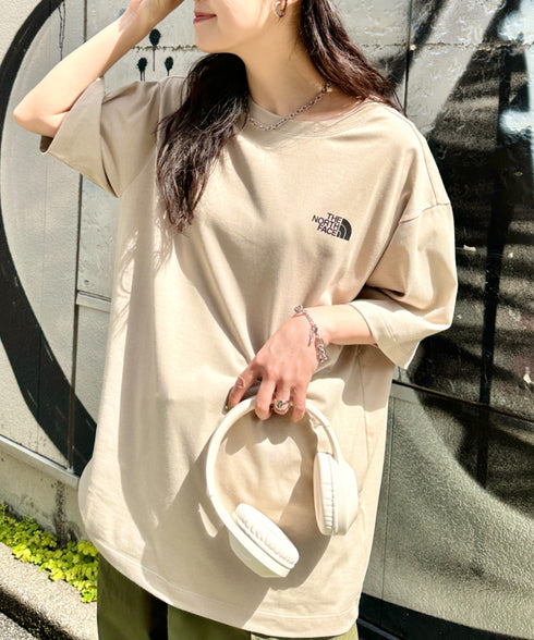 THE NORTH FACE(ザ・ノースフェイス)/ビッグロゴ プリント バンダナ 半袖 Tシャツ/M'S BANDANA S/S R/TEE | IM2251068 | ベージュ