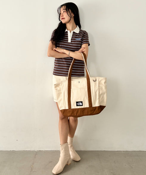 THE NORTH FACE(ザ・ノースフェイス)/ALL-DAY TOTE L_PLUS/TNF A4 PC収納 ビッグサイズ トートバッグ 横型トート コットン素材 | IM1261013 | キャメル