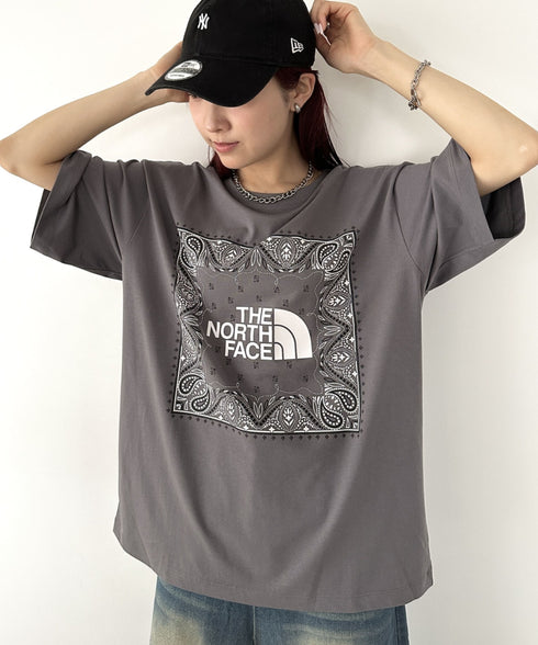 THE NORTH FACE(ザ・ノースフェイス)/ビッグロゴ プリント バンダナ 半袖 Tシャツ/M'S BANDANA S/S R/TEE | IM2251068 | グレー