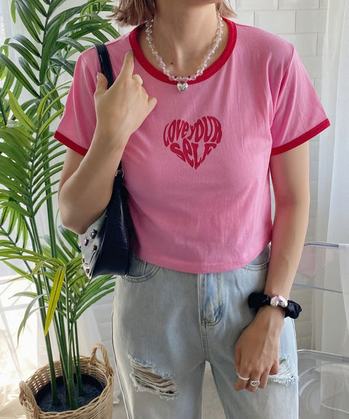 ハートリンガーショートTシャツ | SL2233620 | ピンク