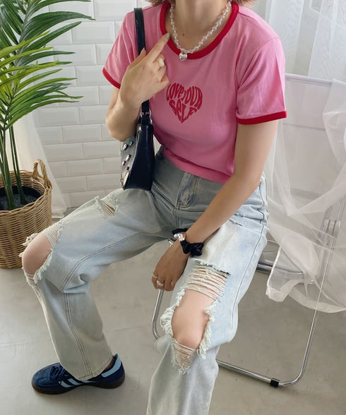 ハートリンガーショートTシャツ | SL2233620 | ピンク