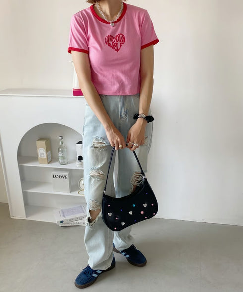 ハートリンガーショートTシャツ | SL2233620 | ピンク