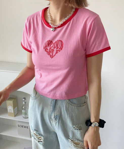 ハートリンガーショートTシャツ | SL2233620 | ピンク