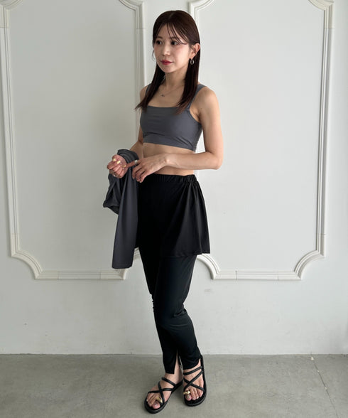 水着5点セットタンキニ上下レギンス長袖トップスショートパンツ 大人水着 UVカット セパレートトレーニングウェア 水陸両用 | MD2262053 | チャコールグレー