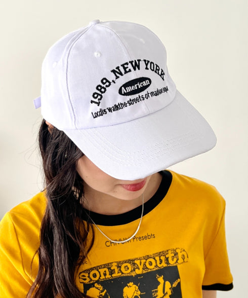 NEWYORKフロント刺繍ロゴキャップ | WR6233002 | ホワイト