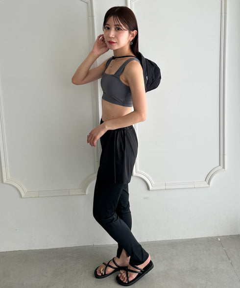 水着5点セットタンキニ上下レギンス長袖トップスショートパンツ 大人水着 UVカット セパレートトレーニングウェア 水陸両用 | MD2262053 | チャコールグレー