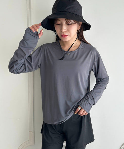 水着5点セットタンキニ上下レギンス長袖トップスショートパンツ 大人水着 UVカット セパレートトレーニングウェア 水陸両用 | MD2262053 | チャコールグレー