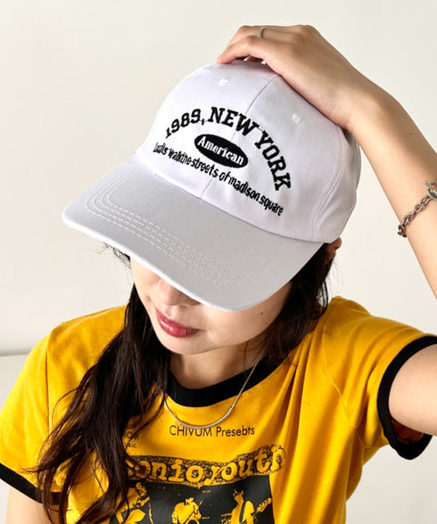 NEWYORKフロント刺繍ロゴキャップ | WR6233002 | ホワイト